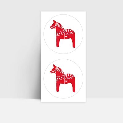 Sticker sheet 24 pieces, Dala horse
