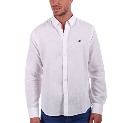 Camisa Lino Hombre Blanco PV1LINO-101