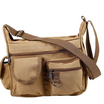 Mochila Bandolera Canvas Hombre Camel PV1MBAND2-CAMEL