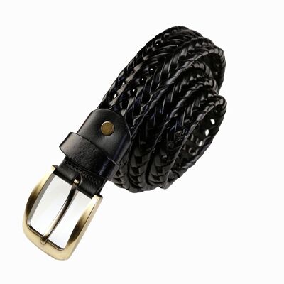 Cinturon trenzado cuero Hombre Negro PV1TB009-NEGRO