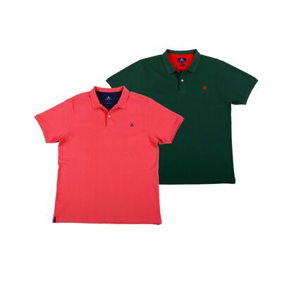 Pack 2 Polos Basicos Hombre Coral-V.Bot