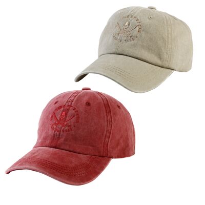 Pack 2 Gorras algodón ajustable Hombre Rojo-Beige