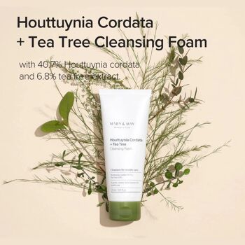 MARY&MAY Houttuynia Cordata + Mousse Nettoyante Arbre à Thé 150 ml 3