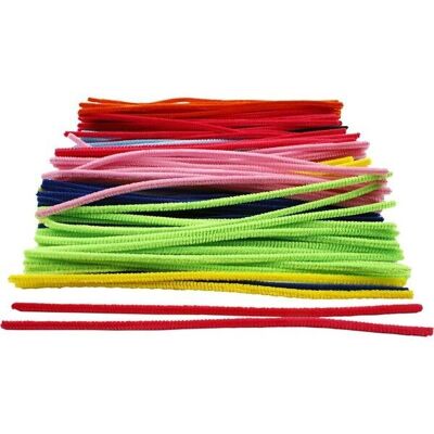 Chenille yarn lot - Multicolored - 6 mm - 30 cm - 200 pcs