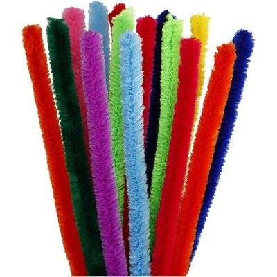 Chenille yarn lot - Multicolored - 15 mm - 30 cm - 15 pcs