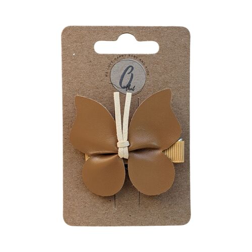 Alligatorclip butterfly leatherlook Sahara OK 3699