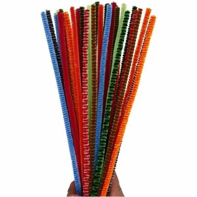 Chenille yarn lot - Multicolored - 6 mm - 30 cm - 30 pcs