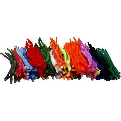 Lotto di filati di ciniglia - Multicolore - da 5 a 12 mm - 30 cm - 500 pz