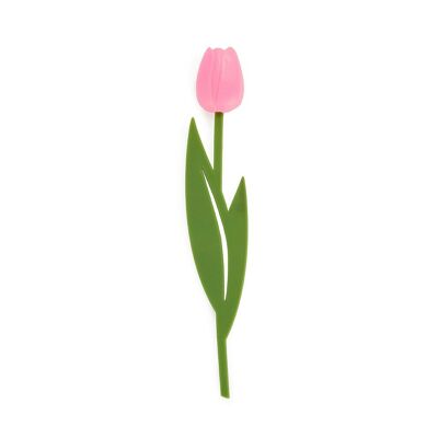 Pagine di marcatura - Segnalibro - Buchzeichen, Tulipano, rosa