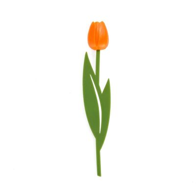 Pagine marcate - Segnalibro - Buchzeichen, Tulipano, arancione