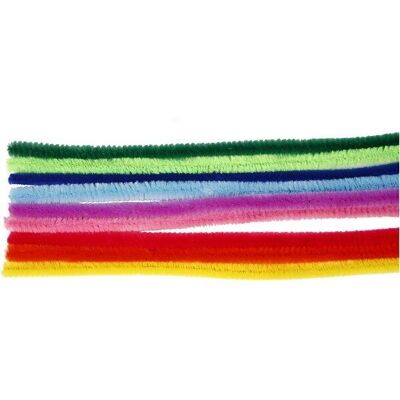 Chenille yarn lot - Multicolored - 9 mm - 30 cm - 25 pcs