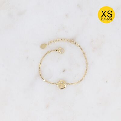 Pulsera Pluivioa XS - colgante redondo, estrellas y óxidos de circonio