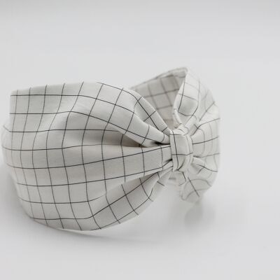 Headband - White Checkered Turban