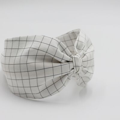 Bandeau - Turban à Carreaux Blanc