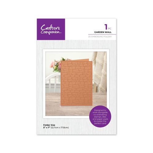 Crafters Companion Garden Collection 2D Embossing Folders 5" x 7" - Garden Wall