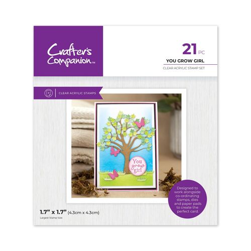 Crafters Companion Garden Collection - Clear Acrylic Stamp - You Grow Girl