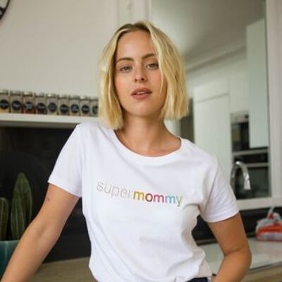 T-shirt da donna Super Mommy Multicolor