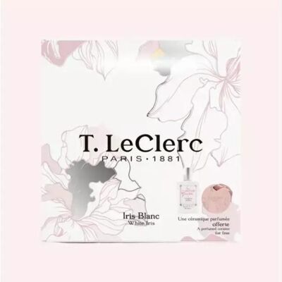 Das Parfümset „Iris Blanc“ und die parfümierte Keramik „Iris Blanc“.