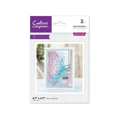 Crafters Companion - Metallstanze zum Erstellen einer Karte, 5 x 7 Zoll – Lady Butterfly