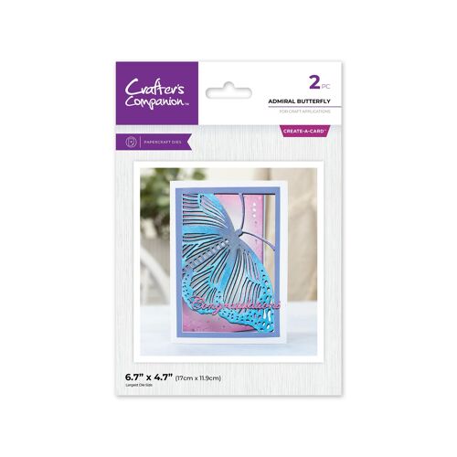 Crafters Companion - Metal Die Create a Card 5" x 7" - Admiral Butterfly