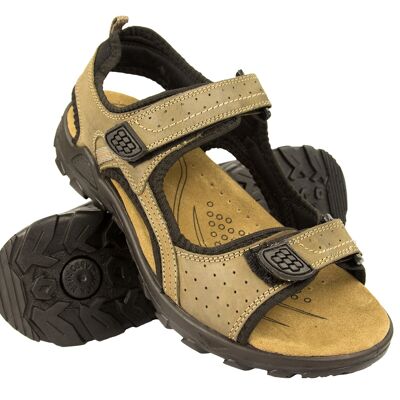 Sandalen für Herren Zerimar | Sandalias de cuero para hombre | Sommersandalen für Herren | Trekking-Sandalen für Herren | Alias Homme Senderismo | Oliva