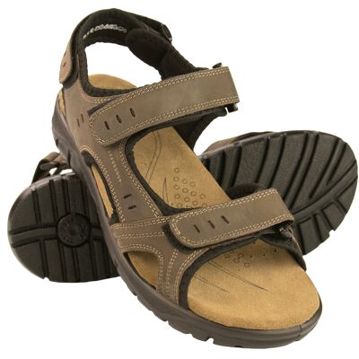 Sandalen für Herren Zerimar | Trekking-Sandalen für Herren | Alias ​​Homme Senderismo | Sandalias de cuero para hombre | Sommersandalen für Herren | Marron