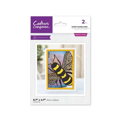 Crafters Companion - Troquel de metal Crea una tarjeta de 5" x 7" - Sweet Bumble Bee