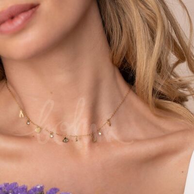 Débora necklace - lucky symbol tassels