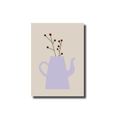 Boîte de carte postale avec des fleurs lilas