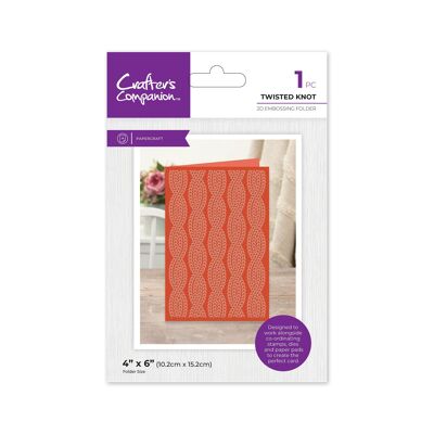 Crafters Companion - Modern Man - 2D Embossing Folder 4" x 6" - Twisted Knot