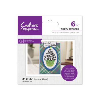 Crafters Companion – Modern Man – Tampon et matrice – Footy Cupcakes 1