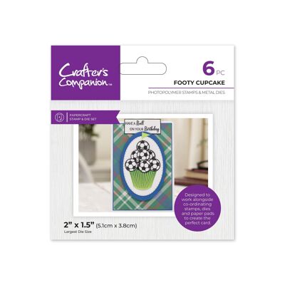Crafters Companion – Modern Man – Tampon et matrice – Footy Cupcakes