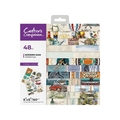 Crafters Companion - Modern Man - Topper-Pad, 20,3 x 20,3 cm