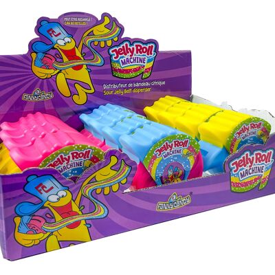 Funny Candy - Espositore da 12 Jelly Roll Machine - Dispenser di dolciumi Jelly Roll - Gusto Tutti frutti - Può essere riempito - 30 g x12 (360 g) - Brabo ref: 6395