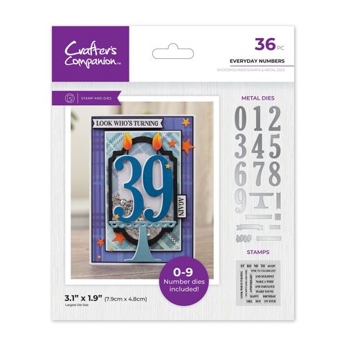 Crafters Companion - Stamps and Die Set - Everyday Numbers