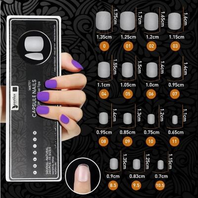 MATTE PLUS CAPSULE NAILS 240PCS-SQUOVAL/NATURAL MJP240-QN