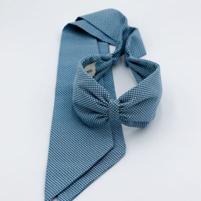 Bandeau turban à nœud bleu