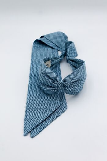 Bandeau turban à nœud bleu 1