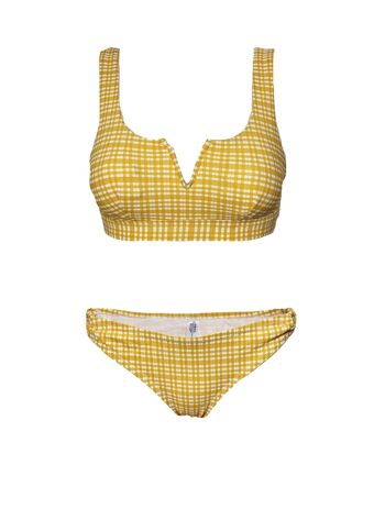 Ensembles de bikini préformés jaune/blanc pour femme 1