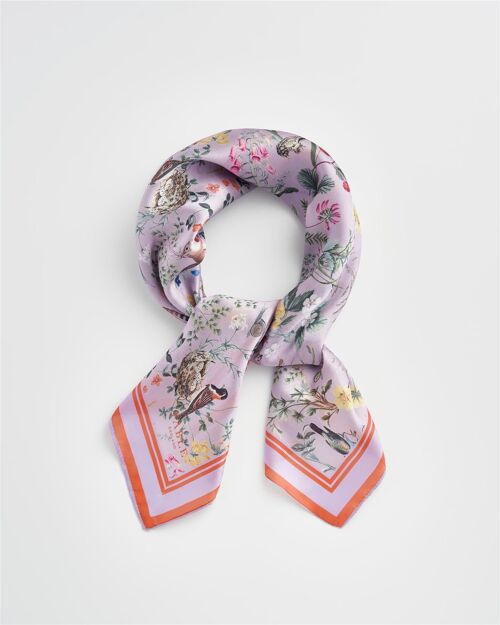 Meadow Creatures Lilac Square Scarf