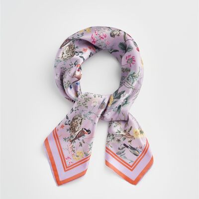 Meadow Creatures Lilac Square Scarf