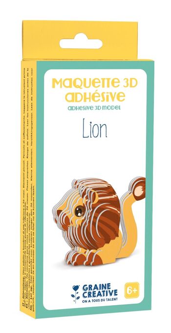 MAQUETTE  ADHESIVE 3D lion 3