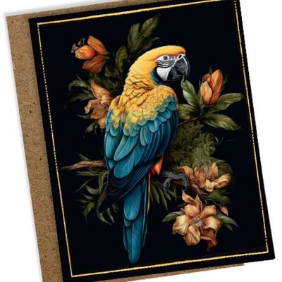 Mini greeting card Macaw