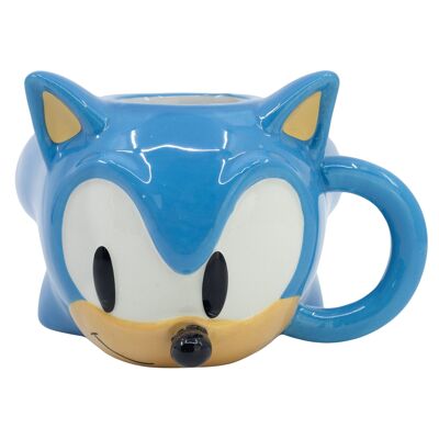 Stor taza ceramica 3d sonic head en caja regalo