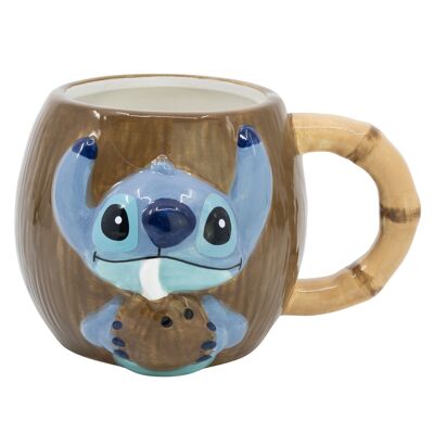 Stor taza ceramica 3d 420 ml en caja regalo stitch coconut