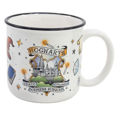 Stor ceramic breakfast mug 400 ml in gift box harry potter magic symbols