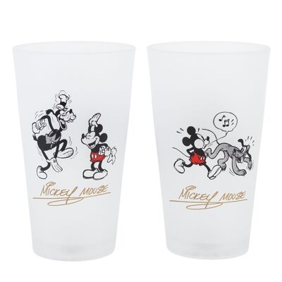 Stor set of 2 casual glass glasses 490 ml vintage mickey mouse