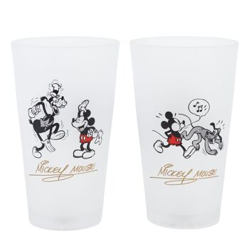 Stor lot de 2 verres en verre décontractés 490 ml vintage Mickey Mouse 1