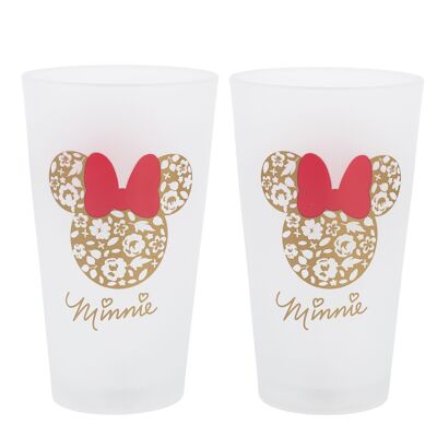 Stor set of 2 casual glass glasses 490 ml minnie mouse gardening