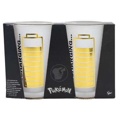 Stor lot de 2 verres en verre décontractés 490 ml pokemon foudroyé